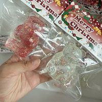 Ours de Noël en caoutchouc thermoplastique, jouet anti-stress à presser, ours en mélasse à rebond lent, boîte à bonbons scintillante