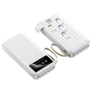 Chargeur <span class=keywords><strong>portable</strong></span> mini <span class=keywords><strong>et</strong></span> fin avec câbles intégrés, logo personnalisé d'usine <span class=keywords><strong>pas</strong></span> <span class=keywords><strong>cher</strong></span>, batterie externe OEM, logo mobile, utilisation mobile - Product Image 2
