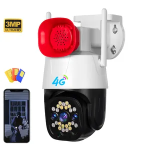 3mp 4g Wireless Ptz Security Camera With 3g 4g Sim Card Wifi Surveillance Ip Cctv Camera system Video Outdoor 4g Lte Sim Card
