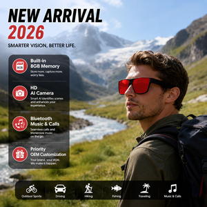 QS5 2026 Últimas Gafas de Sol Inteligentes HD con Cámara IA, 8 GB de Memoria Integrada, Micrófono Dual con Reducción de Ruido para Uso Diario en Exteriores - Product Image 1