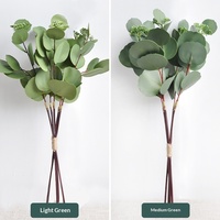 Bouquets d'eucalyptus artificiels 3D en caoutchouc souple/PVC, style nordique, fausse verdure pour la décoration intérieure, toucher naturel noué à la main