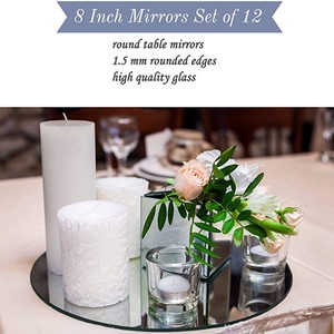 <b>Acrylic</b> Round Vintage Professional Wedding <b>Mirror</b> Wall Sticker Party Table Candles Gold and Silver Display Tray for Props - Product Image 2