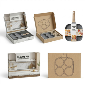 Sartén Antiadherente Cuadrada de 4 Orificios con Revestimiento de Mármol, para Huevos, Panqueques y Desayunos, Multicolor, con Logotipo Personalizado E-Top - Product Image 1