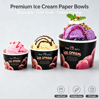 Gobelets et bols en papier kraft jetables de 8 oz pour la crème glacée, le yogourt glacé et les desserts - Écologiques, couleur et logo personnalisés
