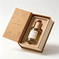 Boîte à parfum personnalisée en direct d'usine, forme livre magnétique, gaufrage texturé avec insert en pulpe moulée pour 50 ml