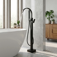 Robinet de sol pour salle de bain de style deluxe-or rose Robinet de sol Base Bassin Robinet de baignoire indépendant