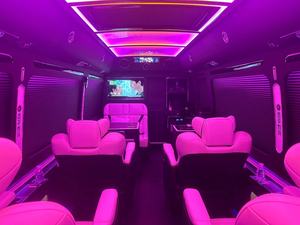 ชุดอุปกรณ์ตกแต่งภายในรถตู้หนังหรูหรา พร้อมเคาน์เตอร์บาร์ สำหรับตกแต่งภายในรถยนต์โตโยต้าโคสเตอร์ - Product Image 4