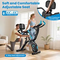 Bicicleta de Ejercicio para el Hogar, Ahorro de Espacio, Fácil de Montar, Monitor de Datos en Tiempo Real, Bicicleta de Spinning Magnética con Movimiento Suave