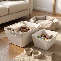 Panier de rangement en feutre pour animaux de compagnie, pour jouets, laisses et friandises, organisateur lavable, décoration d'angle pour animaux de compagnie à la maison