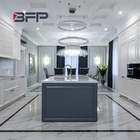 Lemari dapur Modular dapur ukuran kecil MDF Modern pemasok furnitur desain kabinet dapur putih elegan untuk proyek