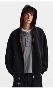 <span class=keywords><strong>Sweat</strong></span> à capuche <span class=keywords><strong>zippé</strong></span> Z Anime pour adolescents garçons 9-16 ans en polaire Sherpa décontracté noir printemps éco-responsable - Product Image 2