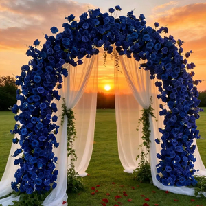 <span class=keywords><strong>Arco</strong></span> a U in Seta Artificiale con Rose Blu per Sfondo Matrimoniale e Decorazione Domestica - Decorazione Durevole per Eventi Nuziali - Product Image 1