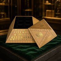 Boîte Cadeau Luxe Personnalisée Pyramide Égyptienne Emballage Rigide en Papier 9 Compartiments Chocolats Bonbons Feuille d'Or Logo Personnalisé Vente en Gros OEM ODM B2B