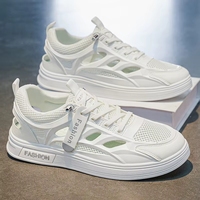 Nouvelles chaussures d'été pour hommes, baskets respirantes en maille ajourée, tendance, polyvalentes, blanches, décontractées