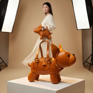 Sac bandoulière en cuir pleine fleur fait main, motif bouledogue français 3D, sac à main de luxe avec coutures artisanales, sacoche <span class=keywords><strong>pour</strong></span> femme, cadeau - Product Image 1