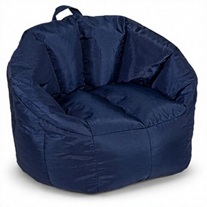 Sillón Puff para Niños, Adolescentes y Adultos, Duradero, Fácil de Limpiar, Mezcla de Nailon y Poliéster Azul Marino, Ligero, Recargable, Funda para Sillón Puff - Product Image 1