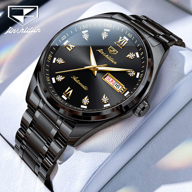 JSDUN 8763 Factory Direct Supply Men Original Movement Stainless Steel Dial Diameter 39mm Waterproof Mechanical Wrist Watch