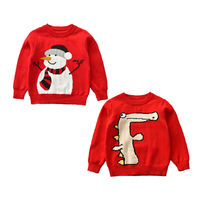 HIPPO KIDS Pull en tricot pour bébé et enfant en bas âge, rouge, Noël, fille et garçon, vente flash
