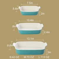 Ustensiles de cuisson en céramique personnalisés, ensemble de casseroles pour dîner à gâteau, moules à lasagnes rectangulaires en porcelaine