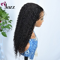 Perruque Afro cheveux naturels Jerry bouclés, Hd 13*4, pre-plucked, sans colle, haut de gamme, pour femmes noires, 100% cheveux humains, vente en gros
