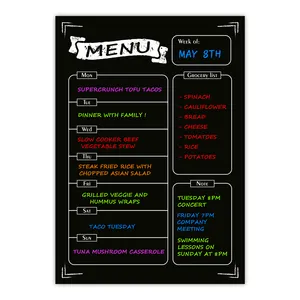 每周膳食计划员黑板定制菜单板冰箱金属表面磁性膳食计划员