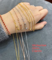 Cadena de Oro Sólido 18K AU750 Ajustable Tipo Chopin con Extensor Deslizante, Cadena de Oro en Blanco para Colgantes DIY y Fabricación de Joyas