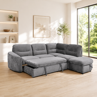 The Leader Modernes Europäisches Zweisitzer-Schlafsofa mit Stauraum Hochwertiger Stoff L-Form Design für Apartment-Wohnzimmer