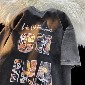 T-shirt da 230g a Maniche Corte per Uomo, T-shirt Estiva in Puro Cotone per Uomo e Donna, Vendita all'Ingrosso per Giovani - Product Image 5