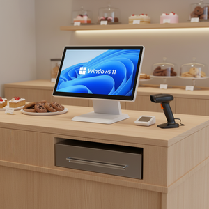 Bianco 17 pollici Full Touch Screen <span class=keywords><strong>POS</strong></span> macchina All-In-One sistema di punti vendita pieghevole registratore di cassa <span class=keywords><strong>Pos</strong></span> Business per negozio al dettaglio - Product Image 2