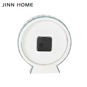 Circulaire argent miroir réveil horaire carillon Art déco Style horloge de bureau maison décorative dessus de Table mouvement électronique <span class=keywords><strong>Radio</strong></span> - Product Image 5
