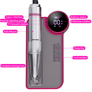 Perceuse à ongles <span class=keywords><strong>argent</strong></span>ée limes à ongles électriques Portable Rechargeable E File Kit 35000RPM manucure électrique professionnelle pour Salon à domicile - Product Image 2