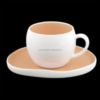 26 Ensembles de Vaisselle en Céramique Forme Galet, Service de Table en Porcelaine Abricot, Assiettes Plates, Assiettes Creuses, Bols pour Restaurant