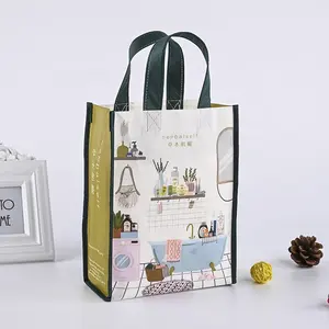 Reusable polypropylene grocery packaging laminated eco carry non woven bag shopping tote bag pp woven bag with custom logo