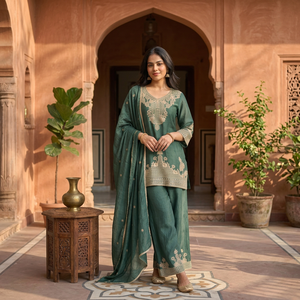 Haut de fête pour femme Rangoli Crush avec de magnifiques broderies pour les célébrations de Diwali, toutes saisons - Product Image 1