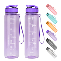Bouteille de sport réutilisable personnalisée de 1 litre (32 oz) sans BPA en Tritan pour les voyages et la salle de sport