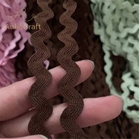 Ruban en dentelle de polyester coloré uni de 8 mm, sangle incurvée pour sacs et chapeaux, ruban textil tricoté en zigzag, garnitures en dentelle pour vêtements et artisanat