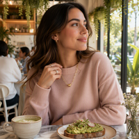 Kalung Hati Oval Link Diamond Paperclip Berlapis Emas 14K Rantai Liontin dengan Pengait Lobster Bahan Stainless Steel Perhiasan Wanita untuk Pesta
