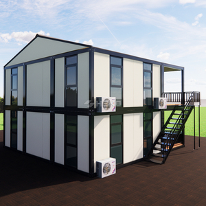 Casa Prefabricada Modular Moderna <span class=keywords><strong>de</strong></span> 40 pies con Techo Triangular <span class=keywords><strong>de</strong></span> Dos Niveles, Terraza Exterior, Estilo Hotel/Apartamento - Product Image 4
