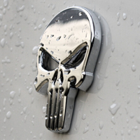 Autocollant de voiture en métal pour Halloween, emblème de voiture, badge de voiture pour Halloween, Punisher