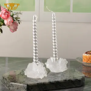 Acessórios de mesa de cristal personalizado, suporte de velas de flores de rosa para presente de casamento