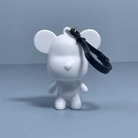 Meilleure vente bricolage créatif résine porte-clés mignon dessin animé ours lapin Figurines porte-clés pour cadeau