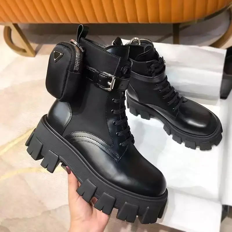 Winter new style platform high-heeled motocross boot Detachable Wallet winter women's ankle boots