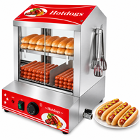 Armoire chauffante électrique commerciale 27L pour hot-dogs, 500W, en acier inoxydable, à poser sur comptoir, pour café, restaurant et stand de concession