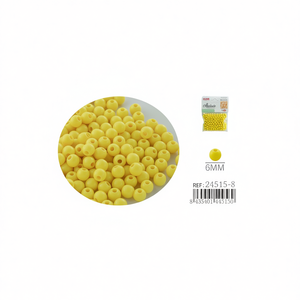 Perline gialle Ilan Abalorio da 6 mm per la creazione di gioielli e forniture artigianali - Product Image 1