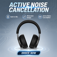 Headphone ANC Nirkabel dengan Baterai 40 Jam, Bluetooth 6.0 Audio Hi-Fi Headset Baterai Lepas Pasang