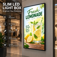 Kotak Lampu Poster LED Terang dengan Bingkai Display Dinding Tipis yang Dapat Ditarik untuk Ritel, Mal, Hotel, Restoran