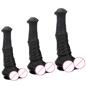 <span class=keywords><strong>Black</strong></span> Horse Phallus Anal Plug Masturbation Dispositif Silicone Doux Expander Étanche Ventouse Écologique Énorme Gode pour Hommes - Product Image 5