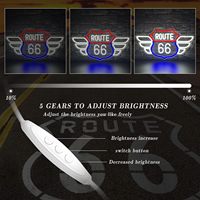 Enseigne néon Route 66, lumière LED à intensité variable. Idéal pour la décoration de la cave des hommes, du garage, de la chambre et des fêtes.