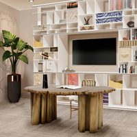 Bureau d'ordinateur contemporain pour la maison et le bureau, avec accents en laiton et plateau gravé – Vente en gros