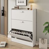 Zapatero de Acero Ultrafino de Doble Puerta de 17 cm, Moderno y Sencillo para el Hogar, Ahorra Espacio, Ideal para Pasillos Estrechos